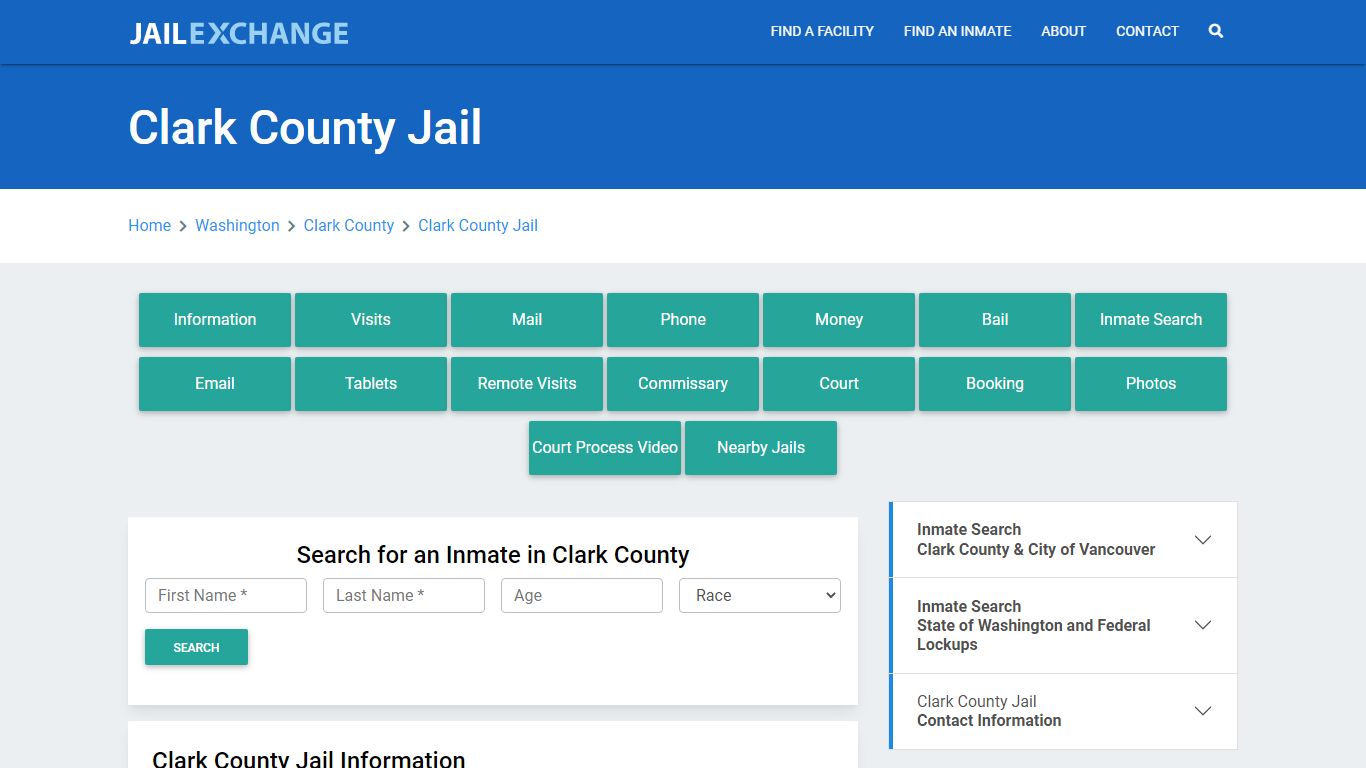 Clark County Jail Roster Lookup, WA, Inmate Search